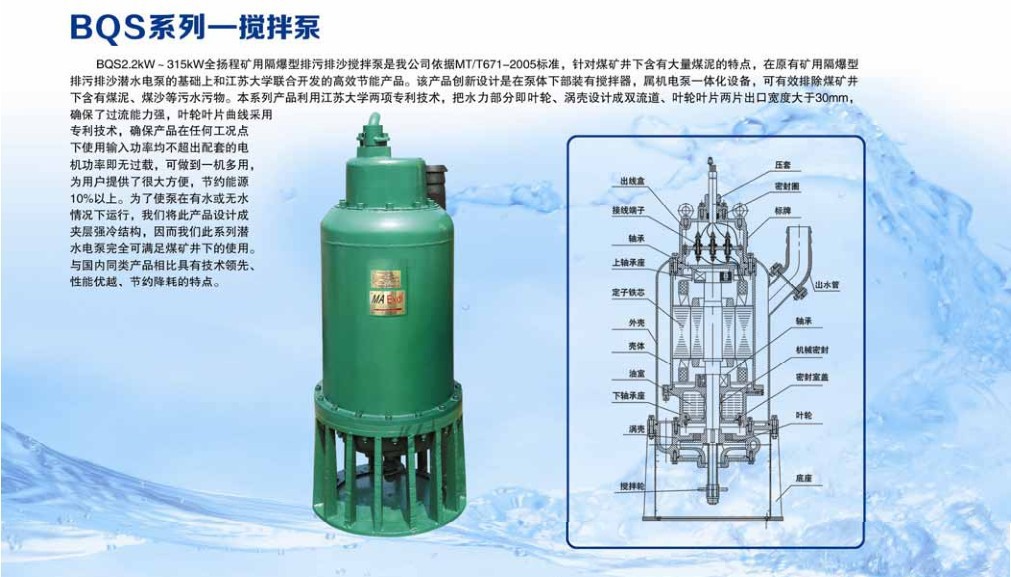 BQS礦用隔爆型潛水排沙電泵